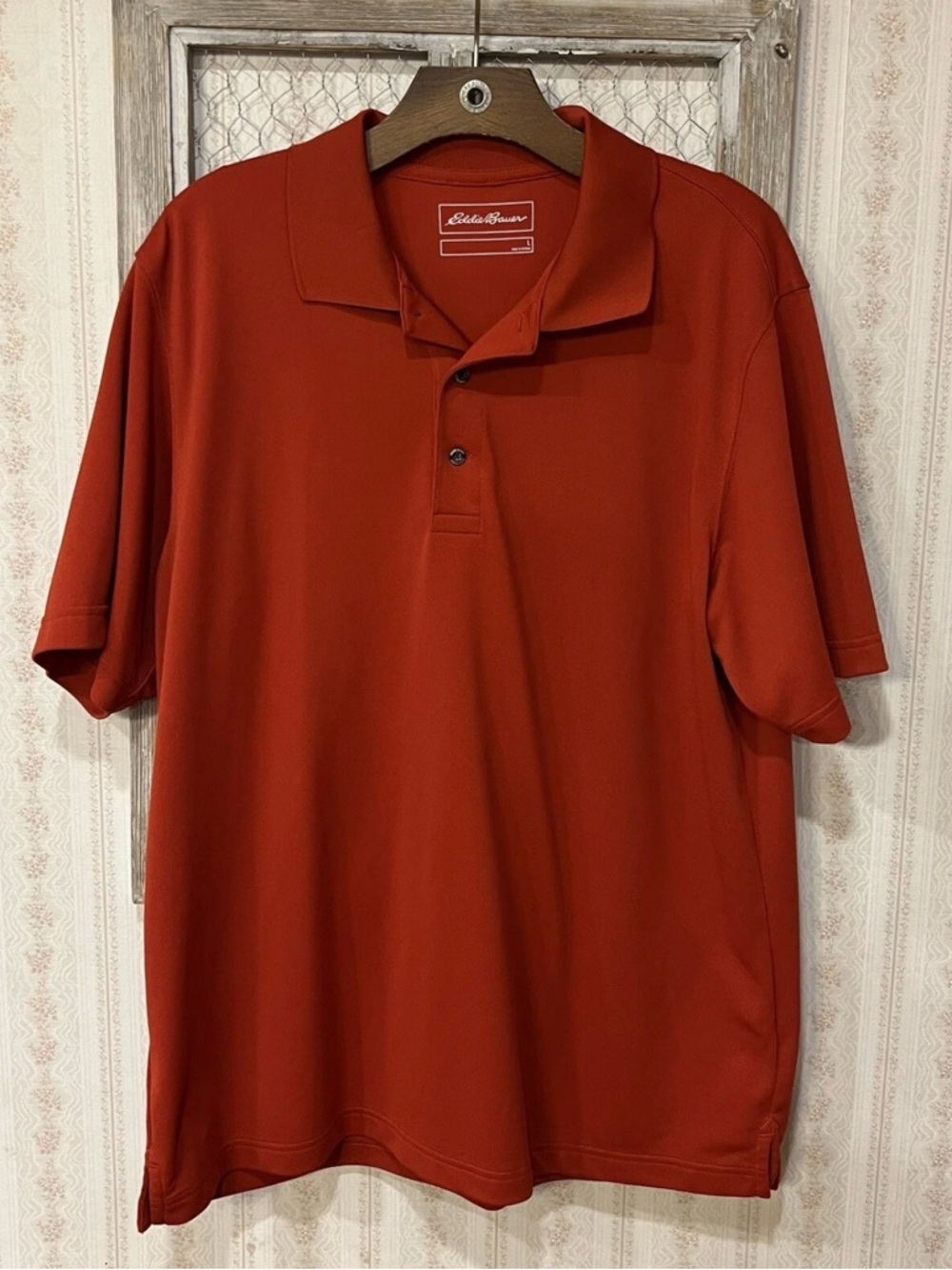 Eddie Bauer Men's Short Sleeve Polo - Brick Red